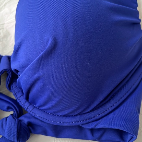 - NWT Kenneth Cole Halter Underwire Bra Swim Bikini Top 32C Deep Purple Blue - Picture 13 of 13